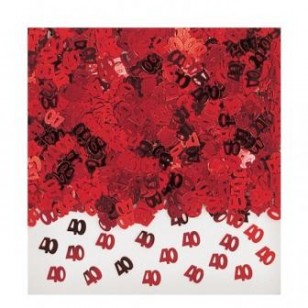 40th Red Ruby Anniversary / Birthday Table Confetti